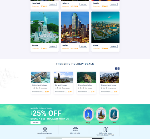 Travel holiday image highlighting vacation destinations, affordable flight offers, and tour packages by Checknfly