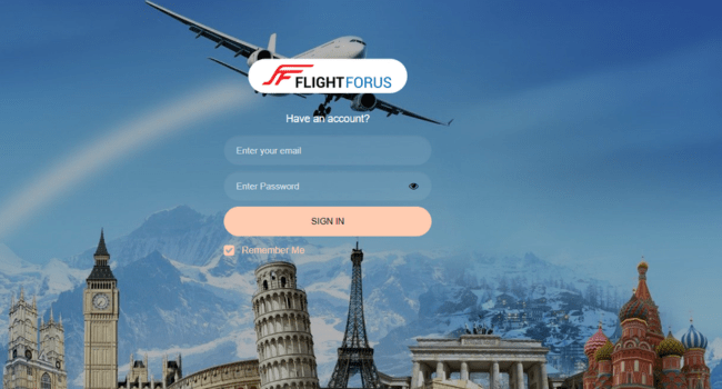 FlightForUs responsive website design displayed on desktop and mobile devices showing flight booking interface